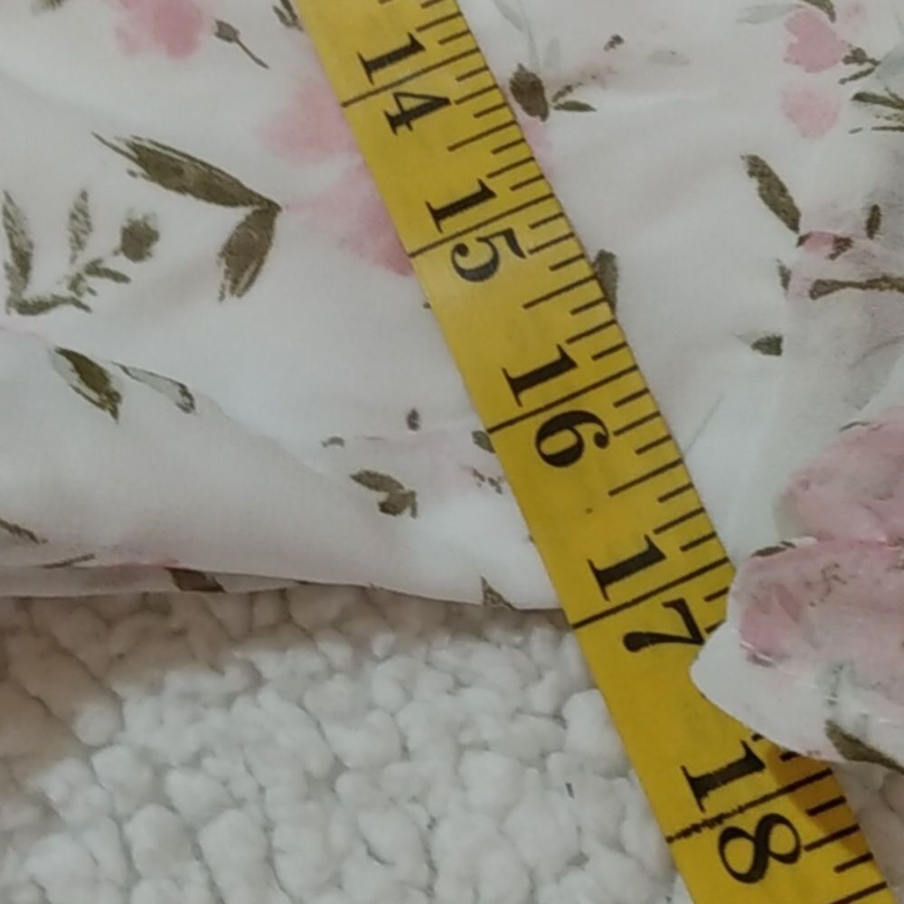 Trixxi Chiffon Dress – White/Pink Floral – Lined – NWOT‎ – Size L - Picture 12 of 15